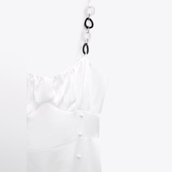 Zara satin effect corset dress with chain - Picture 8 of 9